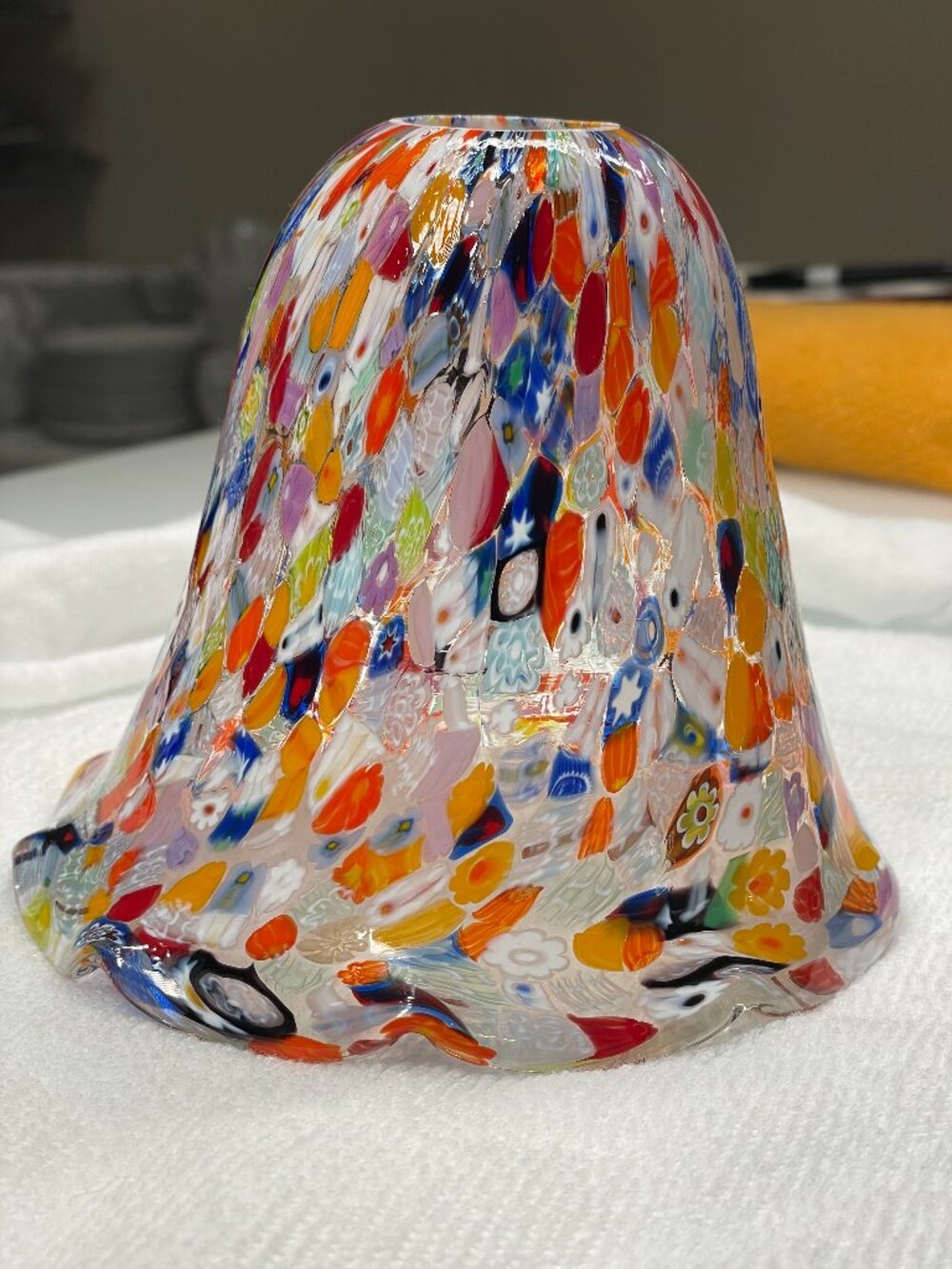 Murano Glass Millefiori Pendant light vintage hand blown Italian authentic used